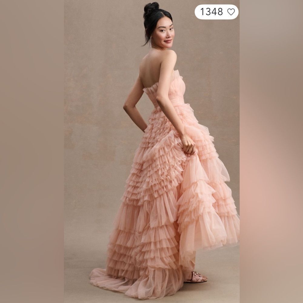 Mac Duggal Tiered Strapless Tulle A-
Line High-Low Gown/ size 0 New - Picture 3 of 10
